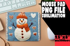 Playful Mouse Mat Sublimation PNG, Snowman Product Image 1