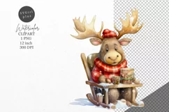 Christmas clipart, Moose clipart, Winter clipart Product Image 1