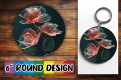 Floral Fancy Sublimation Options - Keychain &amp; Car Coaster Product Image 1