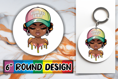 Blissful Round Sublimation Ornaments PNG, Black Woman Product Image 1