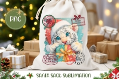 Christmas Tiger Santa Sack Design, Winter Animals Gift Bag Product Image 1