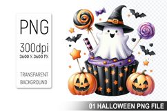 Spooky Cute Halloween Cupcakes Clipart PNG Bundle Product Image 4