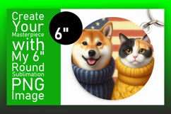 Cute Round Design for Keychains , Dog and cat Product Image 1