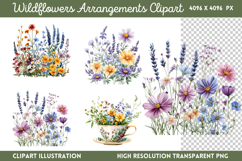 Wildflowers Arrangements Clipart PNG Product Image 1