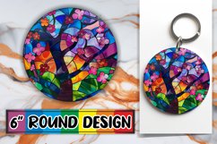 Sublimation PNG Round Design: Stained Glass Product Image 1