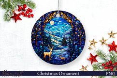 Christmas Ornament Design | Stained Glass Deers | At Night Product Image 1
