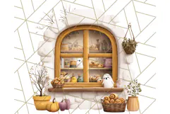 Cottagecore Halloween Clipart Cozy PNG, Autumn Fall Png Product Image 2