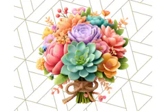 Pastel Flower Bouquet PNG Clipart, Elegant Floral Art Product Image 2