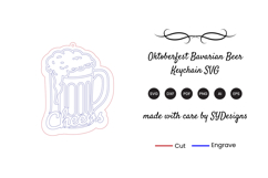 Oktoberfest Bavarian Beer Keychain SVG - Laser Cut File Product Image 2