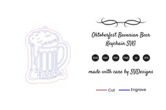 Oktoberfest Bavarian Beer Keychain SVG - Laser Cut File Product Image 2