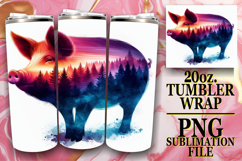 Enchanted reflections 20oz tumbler wrap, Animals Art Product Image 1