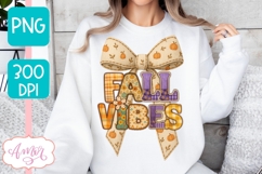 Fall vibes sublimation PNG | Coquette bow PNG design Product Image 3