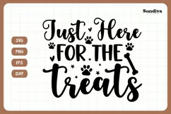 Funny Dog Bandana Quotes SVG | Just Here For The Treats Product Image 3