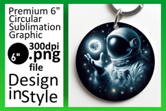 Artful Round Design Coaster PNG , Astronaut Product Image 1