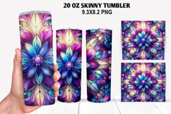 Flower Skinny Tumbler 20oz Wrap Design, Flowers Tumble PNG Product Image 1