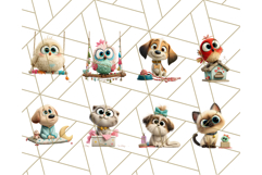 Pet Shop Clipart, Cute Big Eyed Animals, Kawaii Pets PNG Product Image 6