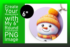 Cute Round Design Coaster Template , Snowman Product Image 1