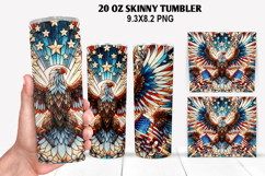 Eagle Skinny Tumbler 20oz Wrap Design,4th of july Tumbler Product Image 1