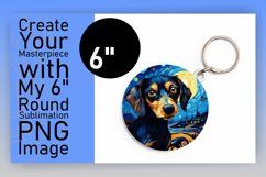Dog Art Round Design PNG Sublimation Product Image 1