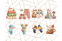 Santa’s Pajama Day Clipart, Cute Christmas Bedtime PNG Product Image 6