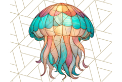 Stained Glass Sea Creatures PNG Clipart, Ocean Fantasy Product Image 2