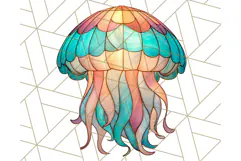 Stained Glass Sea Creatures PNG Clipart, Ocean Fantasy Product Image 2