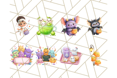 Halloween Costume Parade Clipart PNG with Monsters Clip Art Product Image 2