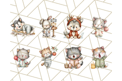 Christmas Pets in Pajamas Clipart PNG, Christmas Png Clipart Product Image 6