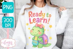 Cute back to school shirt PNG, Ready to learn sublimation Product Image 5