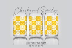 Checkered Smily Face Can glass SVG Product Image 1