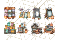 Fall Market Stall Clipart PNG, Rustic Autumn Clip Art Product Image 6