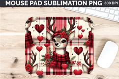 Watercolor Deer Mouse Pad Sublimation - Valentines PNG Product Image 1