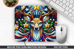 Deer Mouse Pad Sublimation, 4th Of July Mouse Pad PNG Product Image 1