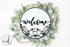 Welcome SVG | Farmhouse Sign SVG | Floral Frame svg Product Image 1