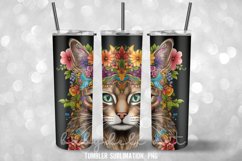 Flora &amp; Cat Tumbler Wrap Sublimation Designs Product Image 2