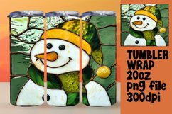 3D Stained Glass Snowman Wrap Holiday Product Image 1