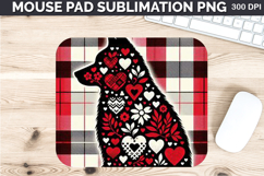 Watercolor Dog Mouse Pad Sublimation - Valentines PNG Design Product Image 1