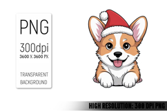 Cute Christmas Dog, Animal Sublimation Clipart PNG Product Image 1