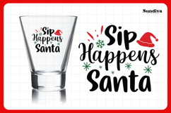 Funny Christmas Shot Glass Quote SVG | Sip Happens, Santa Product Image 3