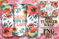 Heartfelt joy 20oz tumbler wrap, Flower Quote Product Image 1