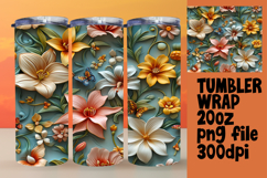 20oz Tumbler Template for Unique Gifts , 3D Flower Product Image 1