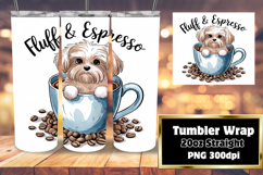 STYLISH 20oz Tumbler Wrap Design , Coffee Dog Product Image 1