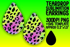 Chic Gradient Leopard Art Teardrop Earring Wrap PNG Product Image 1