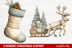 2 Nordic Christmas Clipart | Scandinavian Holiday PNG Product Image 1