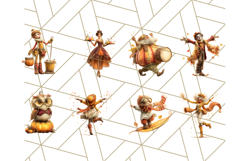 Autumn Circus Performers Clipart Vintage Characters PNG Product Image 6