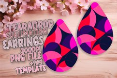 Neon Burst Teardrop Earring Sublimation Design Product Image 1