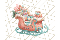 Coral and Aqua Christmas Clipart PNG, Pastel Holiday Art Product Image 2