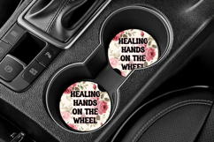 Funny Nurse Quote Car Coaster PNG | Healing Hands Product Image 3