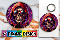 Luminous Circle Ornaments Sublimation, Skull Product Image 1