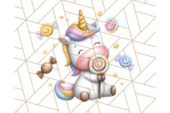 Cute Dessert Unicorn PNG Clipart with Cupcakes &amp; Candies Product Image 2